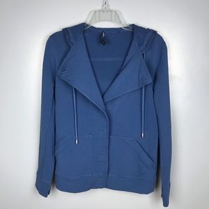 Lafayette 148 Blue Hooded Button Casual Jacket